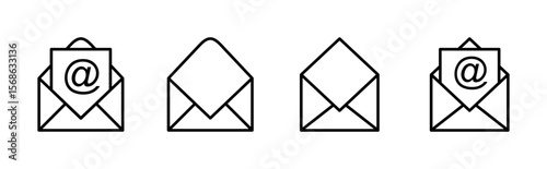 Mail icon set. email icon vector. E-mail icon. Envelope illustration