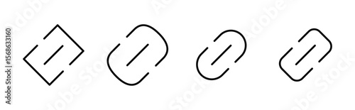 Link icon set. Hyperlink chain symbol.