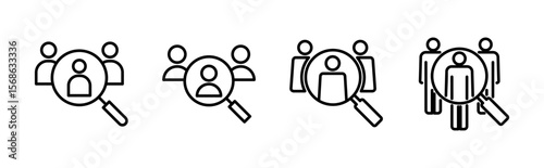 Hiring icon set. Search job vacancy icon. Human resources concept. Recruitment
