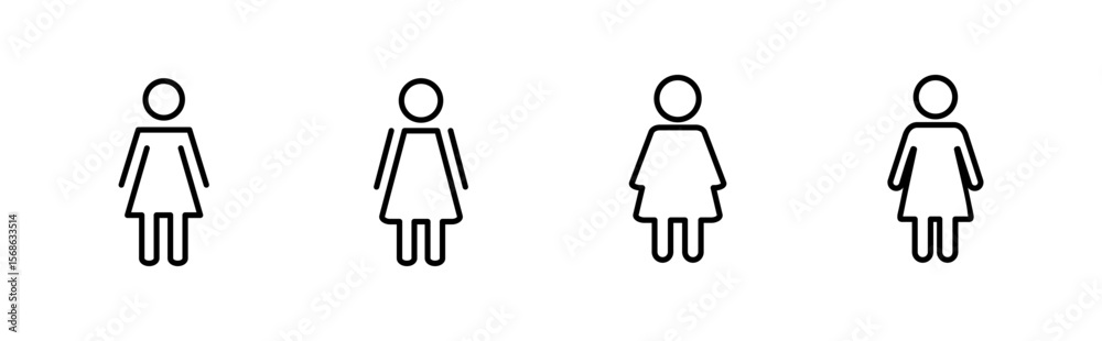 Fototapeta premium Female icon set. woman icon vector