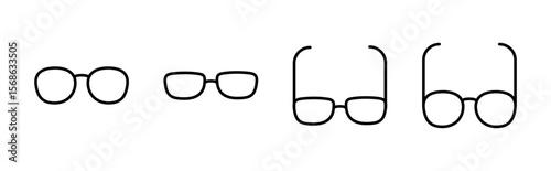 Glasses icon set. Glasses vector icon