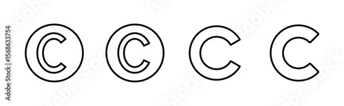 Copyright icon set. copyright symbols