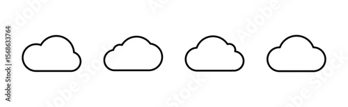 Cloud icon set. cloud vector icon