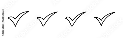 Check mark icon set. Check mark icon. Tick mark symbol vector