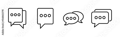 Chat icon set. speech bubble icon. comment icon vector. message. contact us