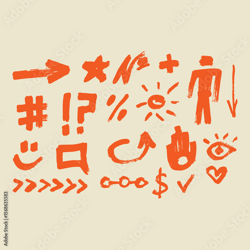 hand drawn graphic symbols and elements