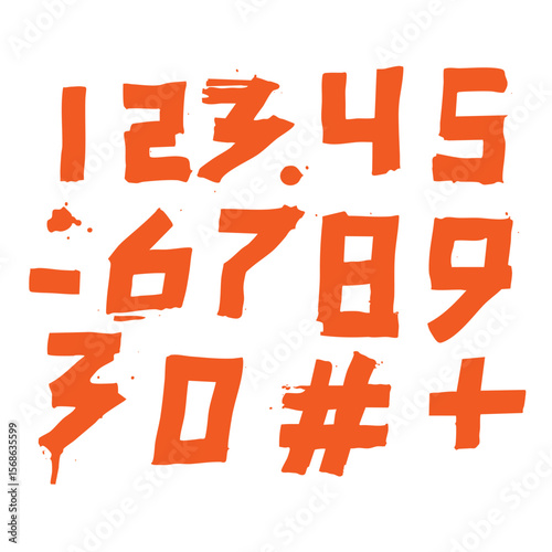 hand-drawn numbers  for custom poster design 