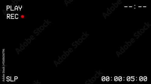 camera recorder screen overlay digital display on black background 4k video