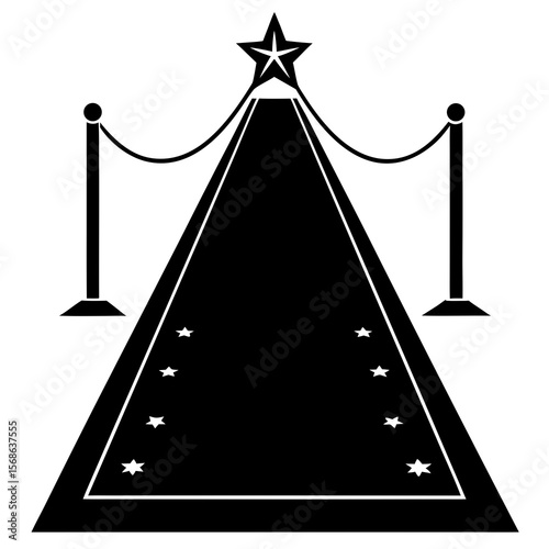 Red Carpet Vector Icon Illustration  Luxury Event Design Element Isolated