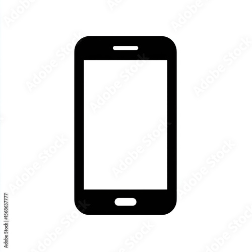 Black Smartphone on White Background