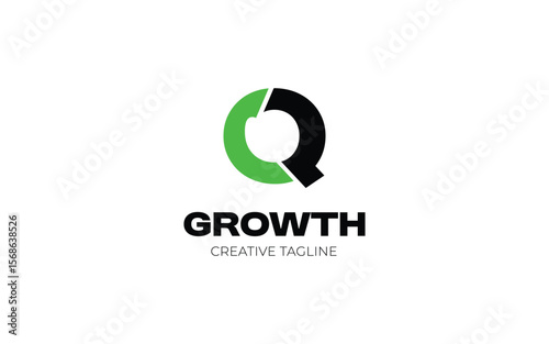Letter Q with arrow up growth logo design for your business