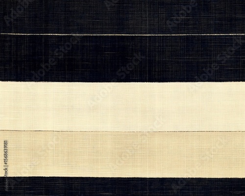 Flat modern stripe design navy and beige alternating bands for tablecloth print