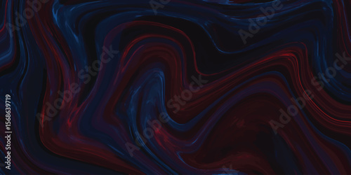 Swirling flowing fluid texture of deep blue and crimson colors with painterly brushstrokes creates a dramatic and ethereal effect