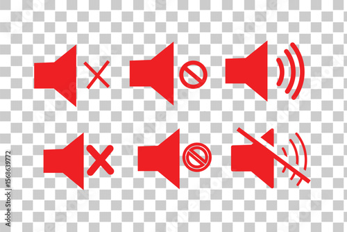 Sound off and sound on vector icon. Button speaker. Volume sign isolated on white background.