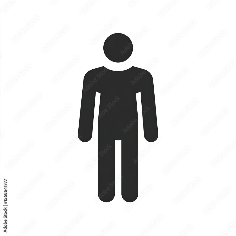 Fototapeta premium Simple Black Male Figure Icon