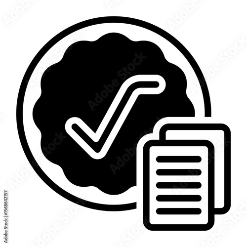 Approve icon, glyph icon style