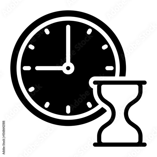 Time icon, glyph icon style
