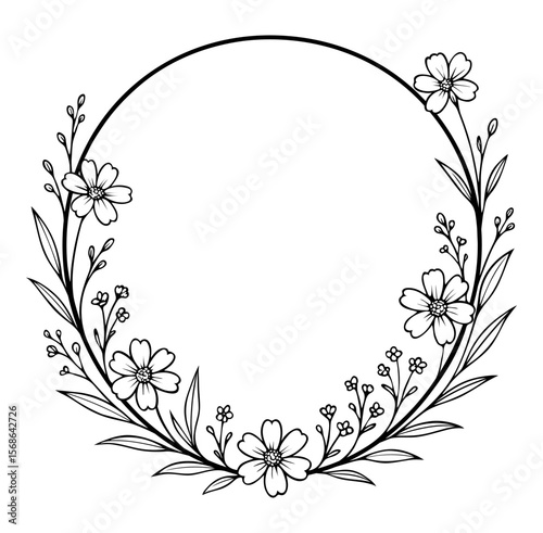 A flowery border with a white background