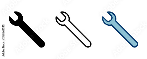 wrench icon vector isolated on white background. Wrench vector icon. Spanner symbol