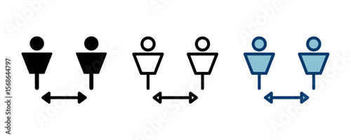 Social distancing icon vector isolated on white background. Keep distance sign. Coronavirus. Social Distancing and Self Quarantine.