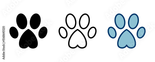 Paw icon vector isolated on white background. Paw Print icon