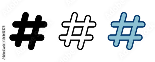 Hashtag icon vector isolated on white background. hashtag vector icon