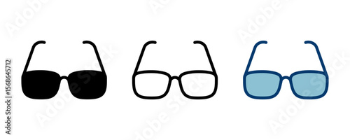 Glasses icon vector isolated on white background. Stylish Eyeglasses. Glasses vector. Optical concept