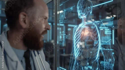 Medical Professional Analyzing Human Anatomy with Digital Technology with ai generated