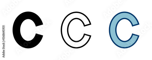 Copyright icon vector isolated on white background. copyright symbols
