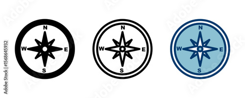 Compass icon vector isolated on white background. Compass vector icon