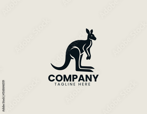 Dynamic Kangaroo Leaping Australian Wildlife Iconic Animal Vector Logo Design