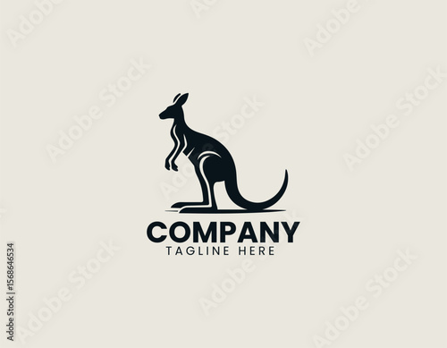 Dynamic Kangaroo Leaping Australian Wildlife Iconic Animal Vector Logo Design