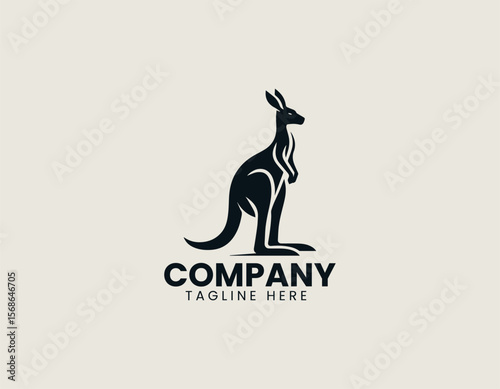 Dynamic Kangaroo Leaping Australian Wildlife Iconic Animal Vector Logo Design