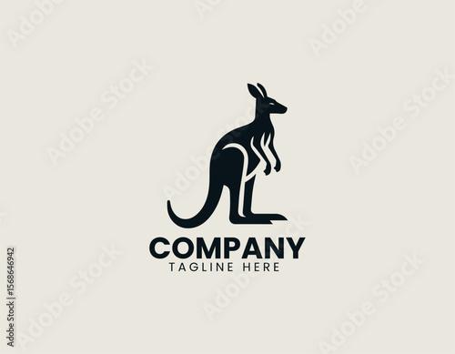 Dynamic Kangaroo Leaping Australian Wildlife Iconic Animal Vector Logo Design