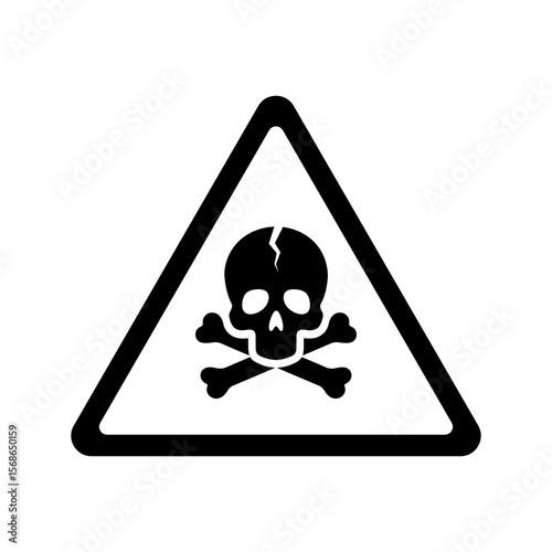 Hazard and Toxicity Warning Sign on Transparent Background for Safety and Caution
