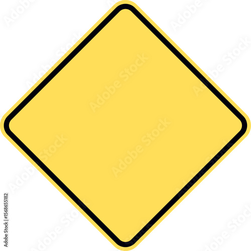Yellow road sign. Blank Construction Sign. Yellow road sign, with isolated white background, blank road sign for marketing, social media post, etc