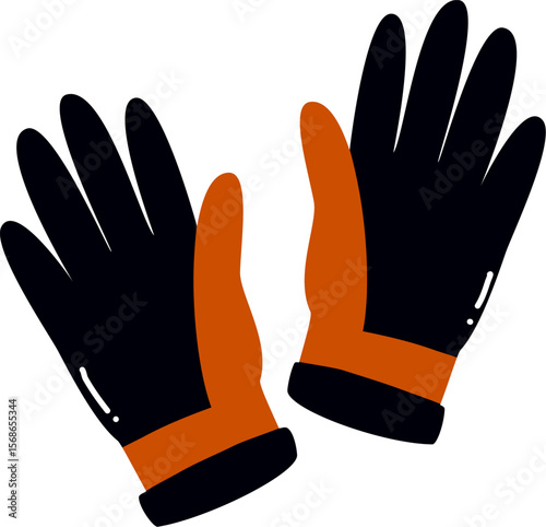 Vector of safety gloves. Hand gloves. Icon of protective gloves. Safety gloves line icon. Protective rubber gloves. Icon for design. Easily editable