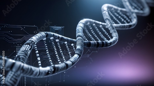 Futuristic Scientific Representation of Genetic Code Meeting Artificial Neural Networks in Abstract Design