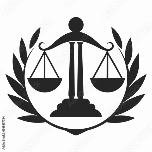 Scales of Justice Law, Balance, and Equality Symbol