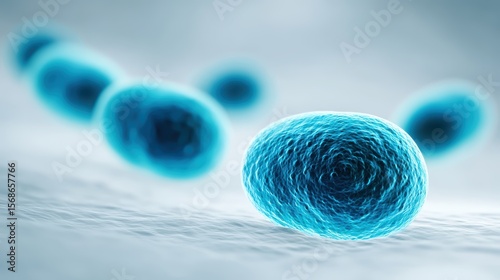 Microscopic Cell Structure, Blue Virus, Science