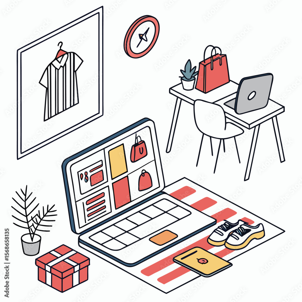 Fototapeta premium Mobile payment concept illustration