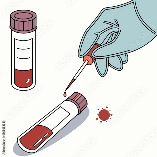 Blood sample collection with dropper and tubes blood test medical