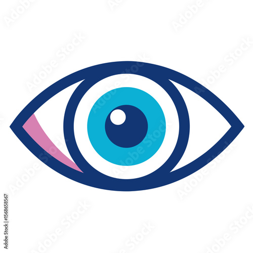 Blue cyan pink eye symbol vision