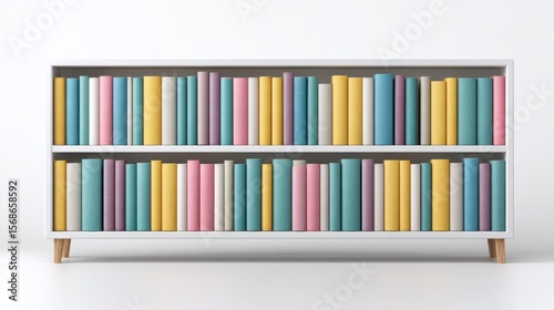 Bookshelf Pastel Colors, Home Decor, Book Collection