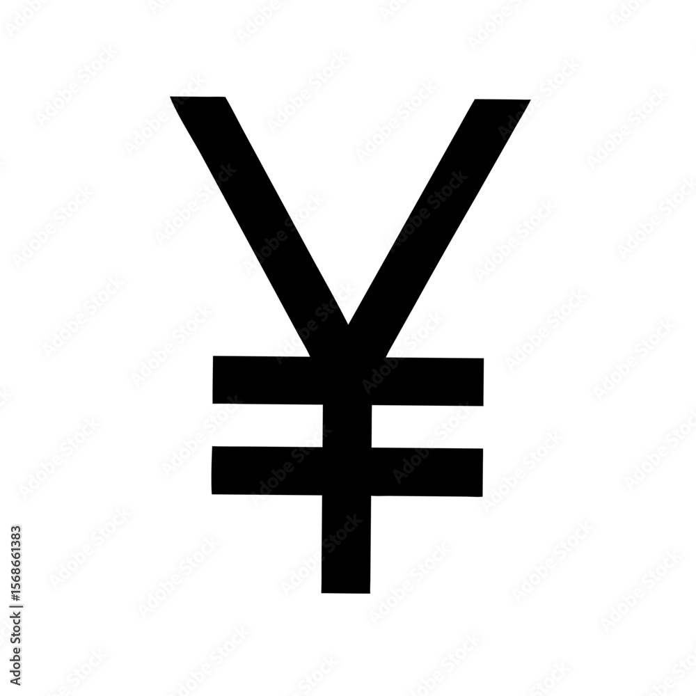 Fototapeta premium Japanese Yen Currency Symbol Silhouette finance