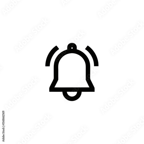 Notification bell with sound waves alert communication