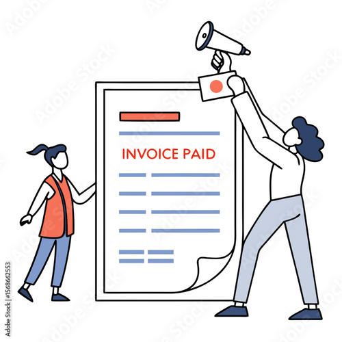 People celebrating invoice paid announcement celebration business