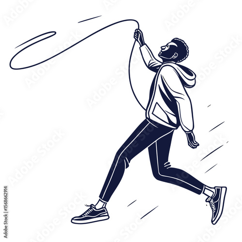 Person jumping with a rope jump rope athletic