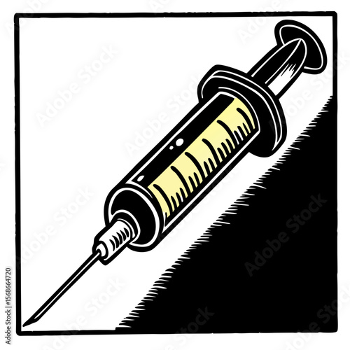 Syringe with Yellow Liquid medical healthcare