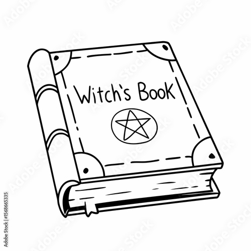 Witchs Book With Pentagram spellbook magic